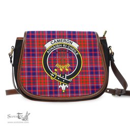 Scottish Cameron of Lochiel Modern Tartan Saddle Crossbody Bag with Family Crest Scottish Plaid Tartan Plaid - ScotsTee - scotstee.com