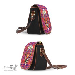 Scottish Cameron of Lochiel Modern Tartan Saddle Crossbody Bag with Family Crest Scottish Plaid Tartan Plaid - ScotsTee - scotstee.com