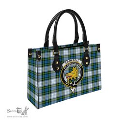 Scottish Campbell Dress Tartan Leather Bag for Women with Family Crest Scottish Plaid Tartan Plaid - ScotsTee - scotstee.com