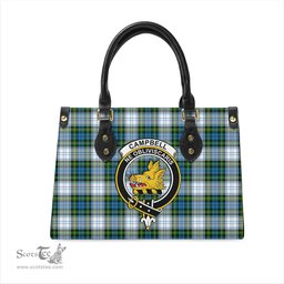 Scottish Campbell Dress Tartan Leather Bag for Women with Family Crest Scottish Plaid Tartan Plaid - ScotsTee - scotstee.com