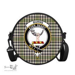 Scottish Burns Check Tartan Round Crossbody Bags - Round Purse with Family Crest Scottish Plaid Tartan Plaid - ScotsTee - scotstee.com