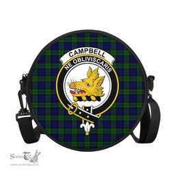 Scottish Campbell Modern Tartan Round Crossbody Bags - Round Purse with Family Crest Scottish Plaid Tartan Plaid - ScotsTee - scotstee.com