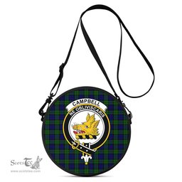 Scottish Campbell Modern Tartan Round Crossbody Bags - Round Purse with Family Crest Scottish Plaid Tartan Plaid - ScotsTee - scotstee.com