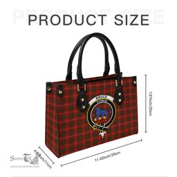 Scottish Bruce Tartan Leather Bag for Women with Family Crest Scottish Plaid Tartan Plaid - ScotsTee - scotstee.com