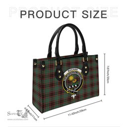 Scottish Buchan Ancient Tartan Leather Bag for Women with Family Crest Scottish Plaid Tartan Plaid - ScotsTee - scotstee.com
