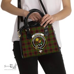 Scottish Buchan Modern Tartan Shoulder Handbags with Family Crest Scottish Plaid Tartan Plaid - ScotsTee - scotstee.com