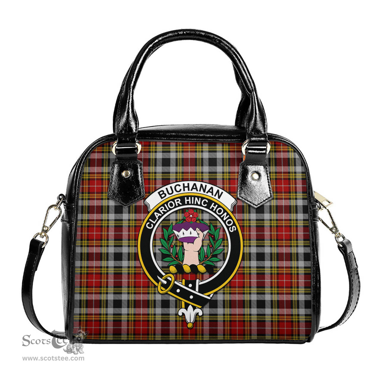 Scottish Buchanan Old Dress Tartan Shoulder Handbags with Family Crest Scottish Plaid Tartan Plaid - ScotsTee - scotstee.com
