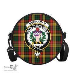 Scottish Buchanan Tartan Round Crossbody Bags - Round Purse with Family Crest Scottish Plaid Tartan Plaid - ScotsTee - scotstee.com
