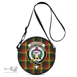 Scottish Buchanan Tartan Round Crossbody Bags - Round Purse with Family Crest Scottish Plaid Tartan Plaid - ScotsTee - scotstee.com