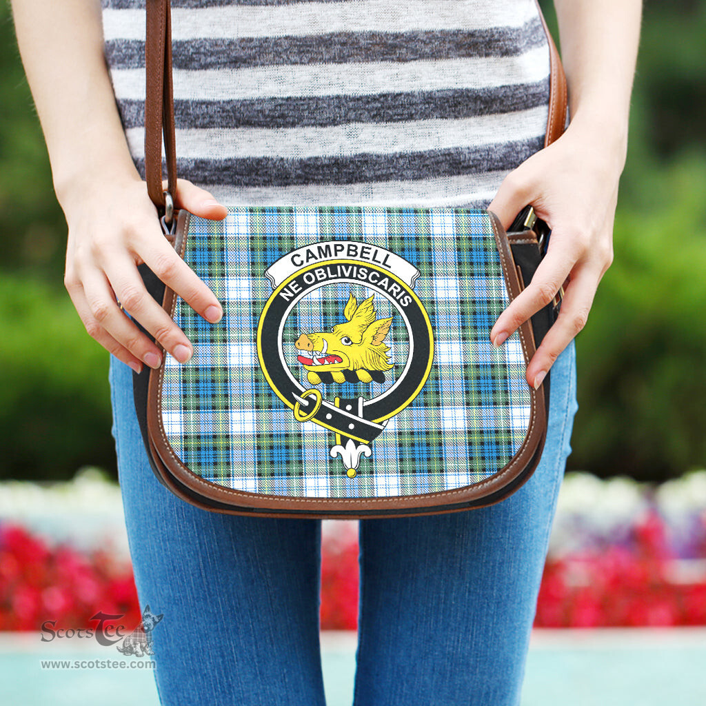 Scottish Campbell Dress Ancient Tartan Saddle Crossbody Bag with Family Crest Scottish Plaid Tartan Plaid - ScotsTee - scotstee.com