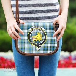 Scottish Campbell Dress Ancient Tartan Saddle Crossbody Bag with Family Crest Scottish Plaid Tartan Plaid - ScotsTee - scotstee.com
