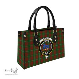 Scottish Bruce Hunting Tartan Leather Bag for Women with Family Crest Scottish Plaid Tartan Plaid - ScotsTee - scotstee.com