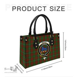 Scottish Bruce Hunting Tartan Leather Bag for Women with Family Crest Scottish Plaid Tartan Plaid - ScotsTee - scotstee.com
