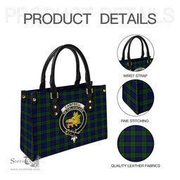Scottish Campbell Modern Tartan Leather Bag for Women with Family Crest Scottish Plaid Tartan Plaid - ScotsTee - scotstee.com