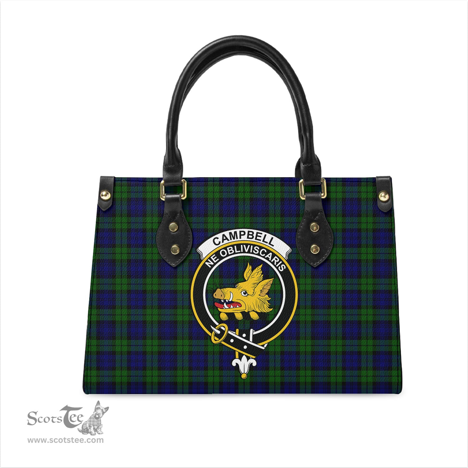 Scottish Campbell Modern Tartan Leather Bag for Women with Family Crest Scottish Plaid Tartan Plaid - ScotsTee - scotstee.com