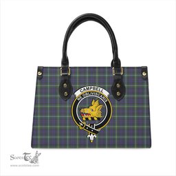 Scottish Campbell Argyll Modern Tartan Leather Bag for Women with Family Crest Scottish Plaid Tartan Plaid - ScotsTee - scotstee.com