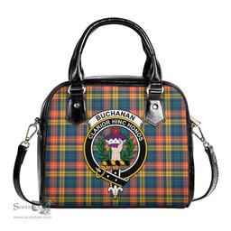 Scottish Buchanan Ancient Tartan Shoulder Handbags with Family Crest Scottish Plaid Tartan Plaid - ScotsTee - scotstee.com