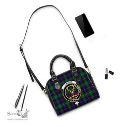 Scottish Calder Modern Tartan Shoulder Handbags with Family Crest Scottish Plaid Tartan Plaid - ScotsTee - scotstee.com