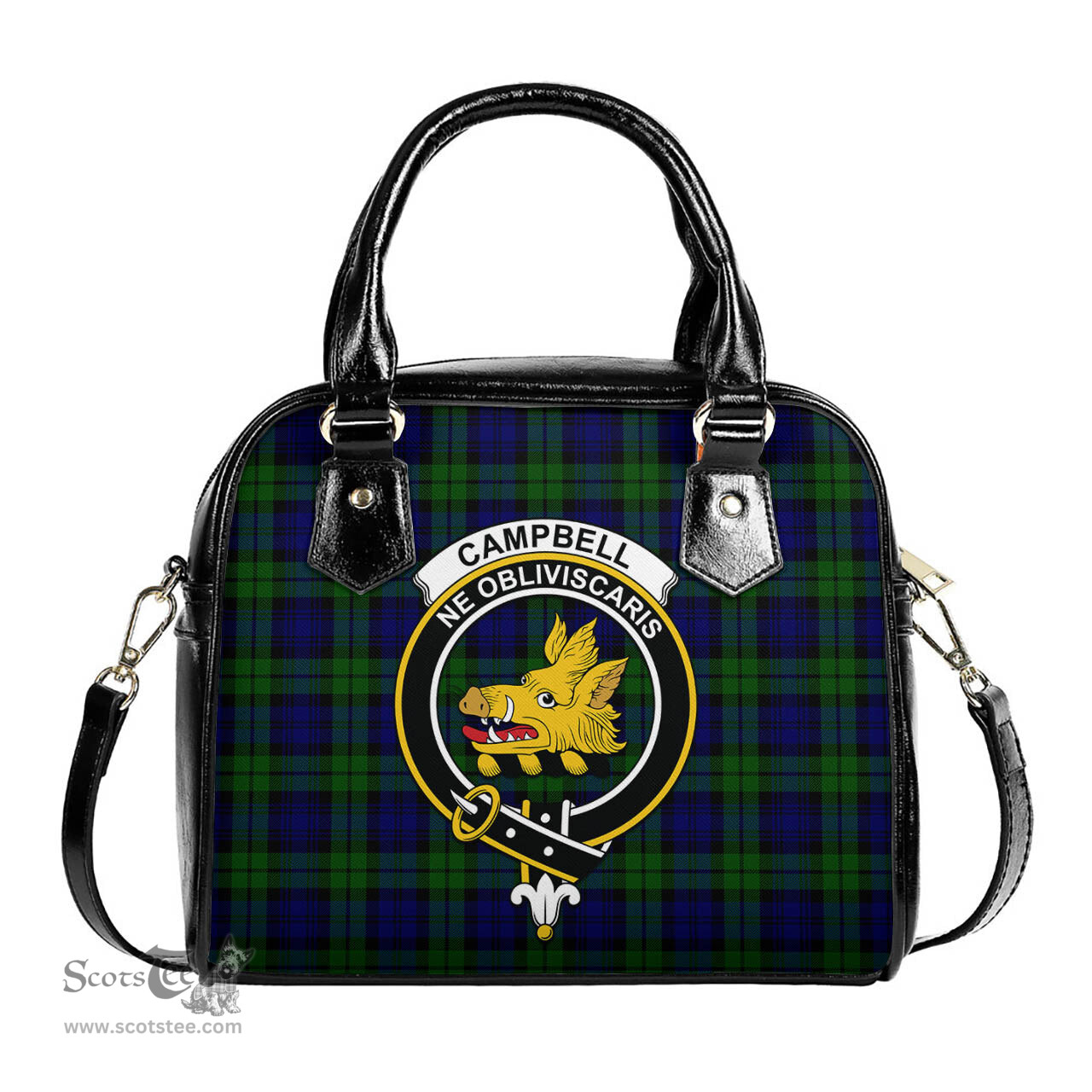 Scottish Campbell Modern Tartan Shoulder Handbags with Family Crest Scottish Plaid Tartan Plaid - ScotsTee - scotstee.com