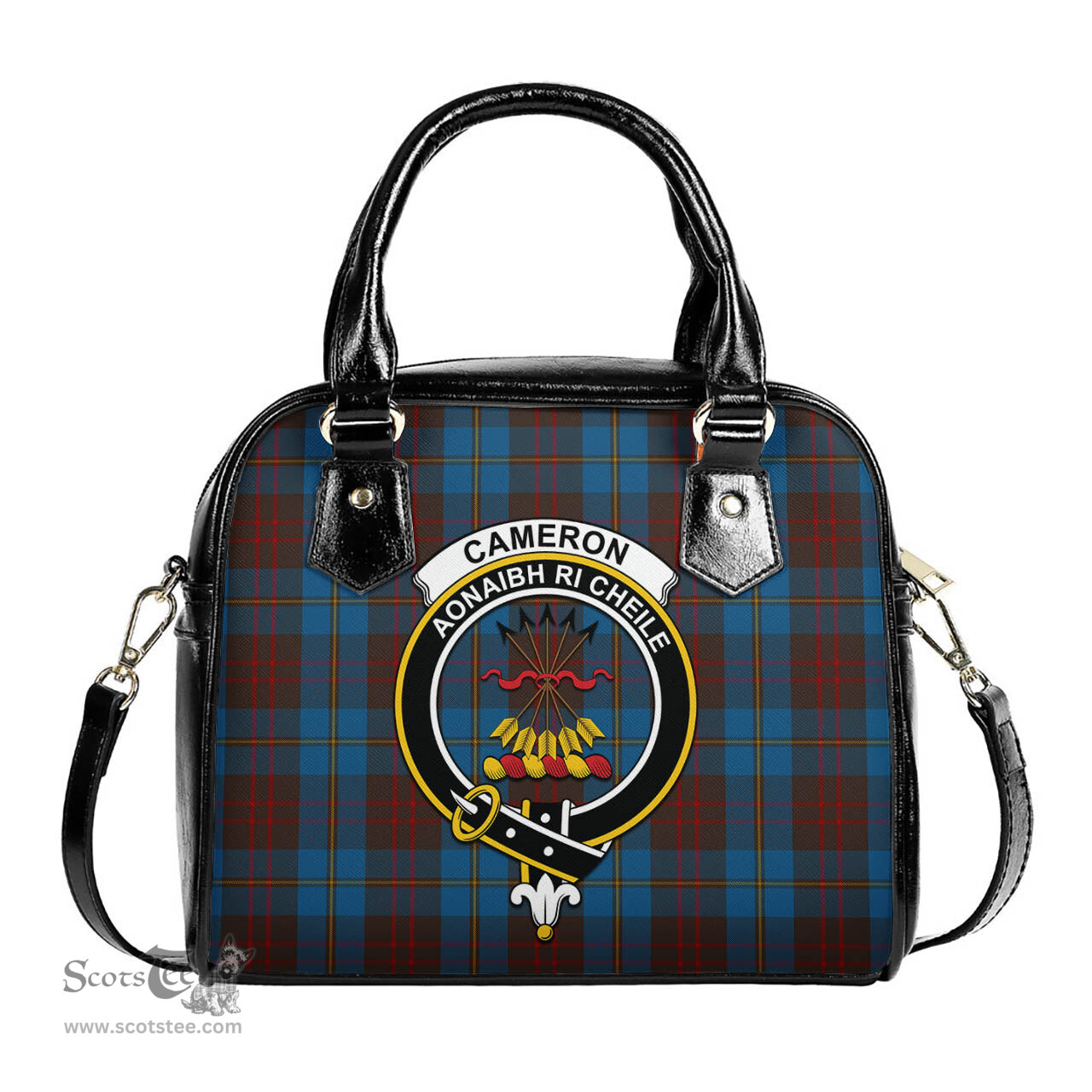 Scottish Cameron Hunting Tartan Shoulder Handbags with Family Crest Scottish Plaid Tartan Plaid - ScotsTee - scotstee.com