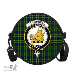 Scottish Campbell of Breadalbane Modern Tartan Round Crossbody Bags - Round Purse with Family Crest Scottish Plaid Tartan Plaid - ScotsTee - scotstee.com