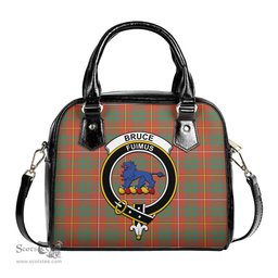 Scottish Bruce Ancient Tartan Shoulder Handbags with Family Crest Scottish Plaid Tartan Plaid - ScotsTee - scotstee.com