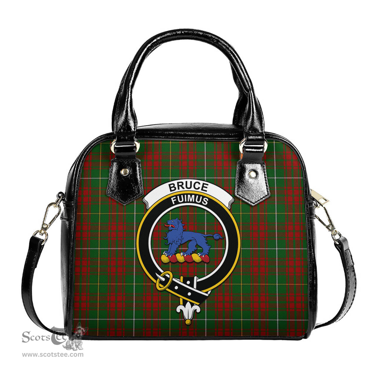 Scottish Bruce Hunting Tartan Shoulder Handbags with Family Crest Scottish Plaid Tartan Plaid - ScotsTee - scotstee.com