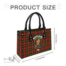 Scottish Fullerton Tartan Leather Bag for Women with Family Crest Scottish Plaid Tartan Plaid - ScotsTee - scotstee.com