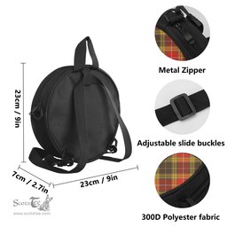 Scottish Buchanan Old Set Weathered Tartan Round Crossbody Bags - Round Purse with Family Crest Scottish Plaid Tartan Plaid - ScotsTee - scotstee.com