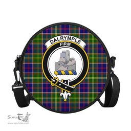 Scottish Dalrymple Tartan Round Crossbody Bags - Round Purse with Family Crest Scottish Plaid Tartan Plaid - ScotsTee - scotstee.com