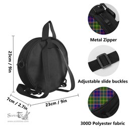 Scottish Dalrymple Tartan Round Crossbody Bags - Round Purse with Family Crest Scottish Plaid Tartan Plaid - ScotsTee - scotstee.com