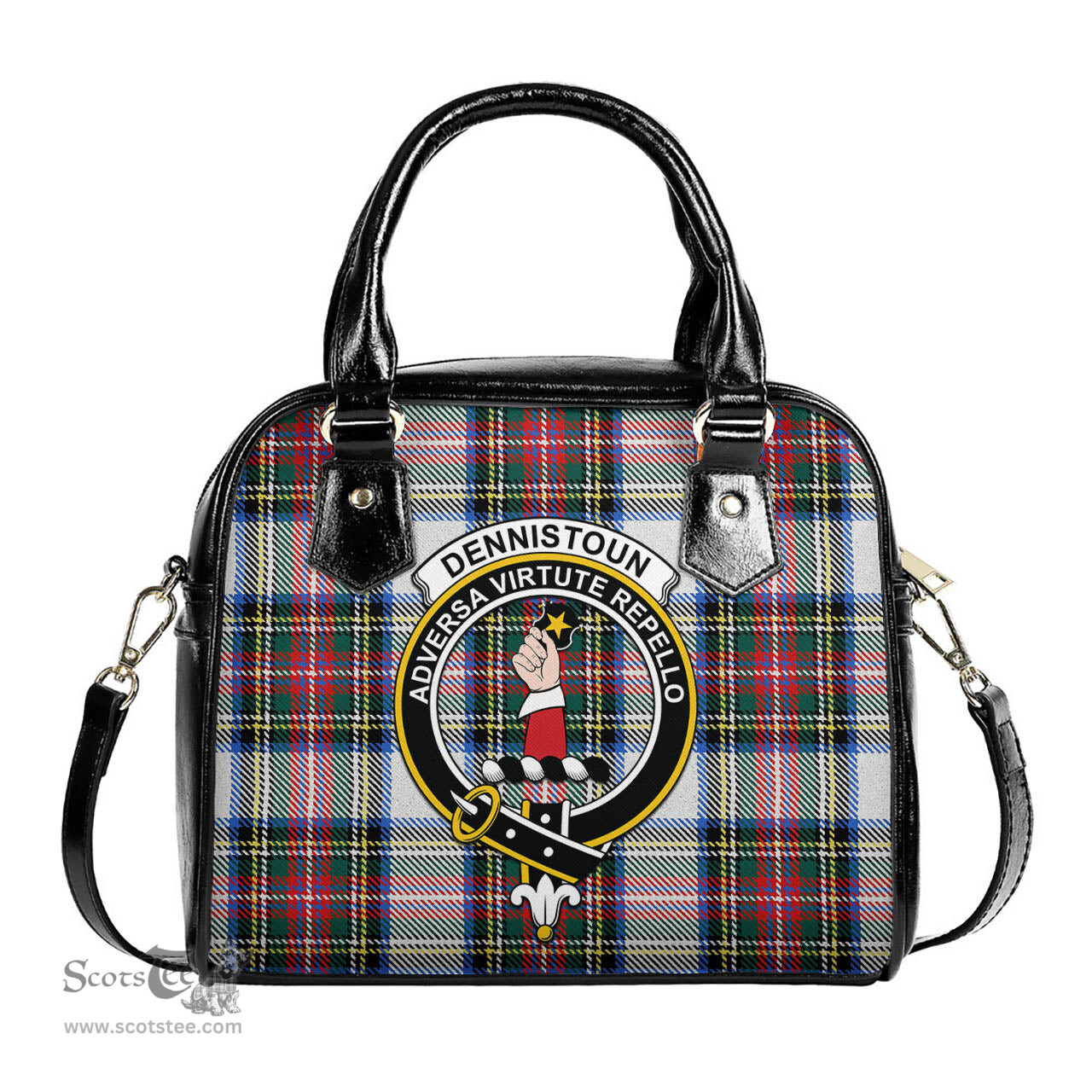 Scottish Dennistoun Tartan Shoulder Handbags with Family Crest Scottish Plaid Tartan Plaid - ScotsTee - scotstee.com