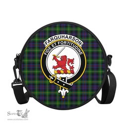 Scottish Farquharson Tartan Round Crossbody Bags - Round Purse with Family Crest Scottish Plaid Tartan Plaid - ScotsTee - scotstee.com