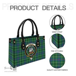 Scottish Duncan Ancient Tartan Leather Bag for Women with Family Crest Scottish Plaid Tartan Plaid - ScotsTee - scotstee.com