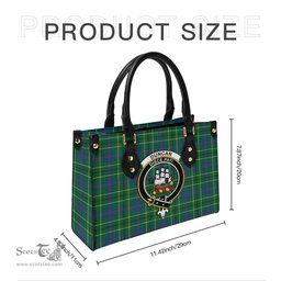 Scottish Duncan Ancient Tartan Leather Bag for Women with Family Crest Scottish Plaid Tartan Plaid - ScotsTee - scotstee.com