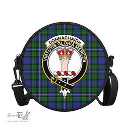 Scottish Donnachaidh Tartan Round Crossbody Bags - Round Purse with Family Crest Scottish Plaid Tartan Plaid - ScotsTee - scotstee.com