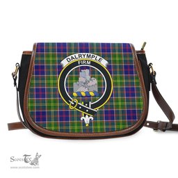 Scottish Dalrymple Tartan Saddle Crossbody Bag with Family Crest Scottish Plaid Tartan Plaid - ScotsTee - scotstee.com