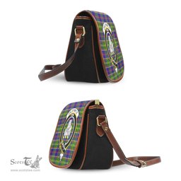Scottish Dalrymple Tartan Saddle Crossbody Bag with Family Crest Scottish Plaid Tartan Plaid - ScotsTee - scotstee.com