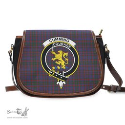 Scottish Cumming Tartan Saddle Crossbody Bag with Family Crest Scottish Plaid Tartan Plaid - ScotsTee - scotstee.com