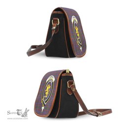 Scottish Cumming Tartan Saddle Crossbody Bag with Family Crest Scottish Plaid Tartan Plaid - ScotsTee - scotstee.com