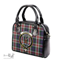 Scottish Fraser Red Dress Tartan Shoulder Handbags with Family Crest Scottish Plaid Tartan Plaid - ScotsTee - scotstee.com