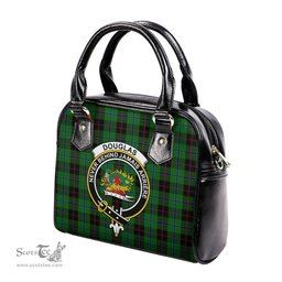 Scottish Douglas Black Tartan Shoulder Handbags with Family Crest Scottish Plaid Tartan Plaid - ScotsTee - scotstee.com