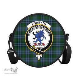 Scottish Forsyth Tartan Round Crossbody Bags - Round Purse with Family Crest Scottish Plaid Tartan Plaid - ScotsTee - scotstee.com
