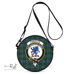 Scottish Forsyth Tartan Round Crossbody Bags - Round Purse with Family Crest Scottish Plaid Tartan Plaid - ScotsTee - scotstee.com
