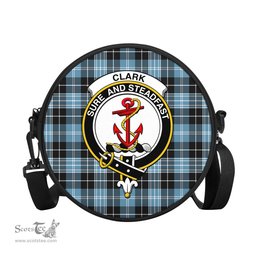Scottish Clark Ancient Tartan Round Crossbody Bags - Round Purse with Family Crest Scottish Plaid Tartan Plaid - ScotsTee - scotstee.com
