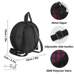 Scottish Clark (Lion) Red Tartan Round Crossbody Bags - Round Purse with Family Crest Scottish Plaid Tartan Plaid - ScotsTee - scotstee.com