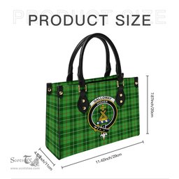 Scottish Galloway Tartan Leather Bag for Women with Family Crest Scottish Plaid Tartan Plaid - ScotsTee - scotstee.com
