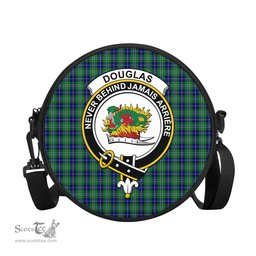 Scottish Douglas Tartan Round Crossbody Bags - Round Purse with Family Crest Scottish Plaid Tartan Plaid - ScotsTee - scotstee.com