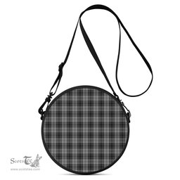 Scottish Douglas Grey Tartan Round Crossbody Bags - Round Purse Scottish Plaid Tartan Plaid - ScotsTee - scotstee.com