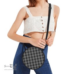 Scottish Douglas Grey Tartan Round Crossbody Bags - Round Purse Scottish Plaid Tartan Plaid - ScotsTee - scotstee.com